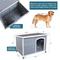 Show in main carousel: Petsfit Adjustable Foot Mat & Door Flap Wooden Outdoor Dog House, Gray, Large: 45.6-in slide 2 of 6