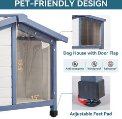 Petsfit Adjustable Foot Mat & Door Flap Wooden Outdoor Dog House, White, Medium: 42-in slide 2 of 6