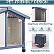 Show in main carousel: Petsfit Adjustable Foot Mat & Door Flap Wooden Outdoor Dog House, White, Medium: 42-in slide 4 of 6