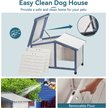 Show in main carousel: Petsfit Adjustable Foot Mat & Door Flap Wooden Outdoor Dog House, White, Medium: 42-in slide 3 of 6