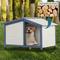 Show in main carousel: Petsfit Adjustable Foot Mat & Door Flap Wooden Outdoor Dog House, White, Medium: 42-in slide 6 of 6
