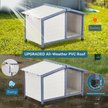 Show in main carousel: Petsfit Adjustable Foot Mat & Door Flap Wooden Outdoor Dog House, White, Medium: 42-in slide 2 of 6