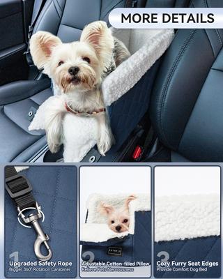 Show full view: Petsfit Center Console Small Dog Car Booster Seat, Blue slide 4 of 11