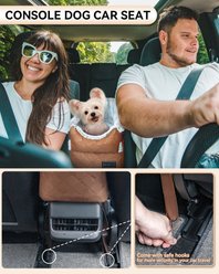 Petsfit Center Console Small Dog Car Booster Seat, Coffee slide 2 of 8