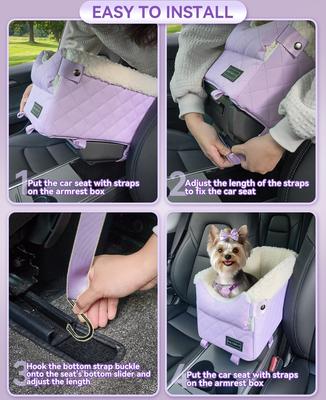 Show full view: Petsfit Center Console Small Dog Car Booster Seat, Purple slide 7 of 11