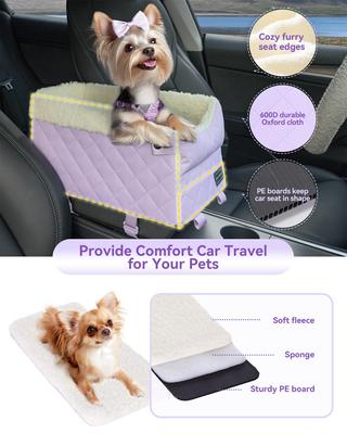 Show full view: Petsfit Center Console Small Dog Car Booster Seat, Purple slide 6 of 11