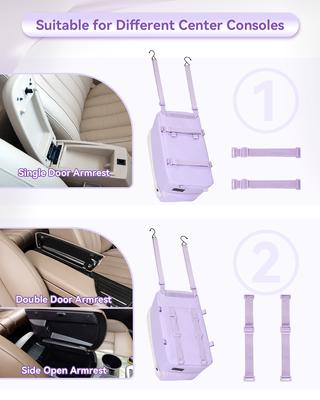 Show full view: Petsfit Center Console Small Dog Car Booster Seat, Purple slide 5 of 11