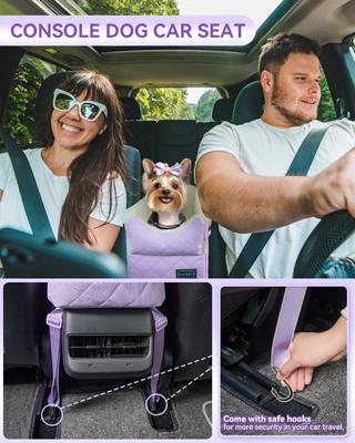 Show full view: Petsfit Center Console Small Dog Car Booster Seat, Purple slide 3 of 11
