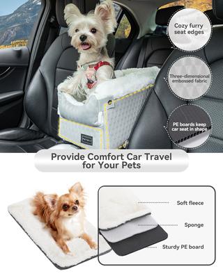Show full view: Petsfit Center Small Dog Console Car Seat with Safe Protection Hooks, Upgraded Safety Tethers, & Washable Cushion, Medium, Gray slide 7 of 9