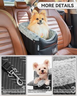 Show full view: Petsfit Center Small Dog Console Car Seat with Washable Cushion, Medium, Black slide 3 of 7