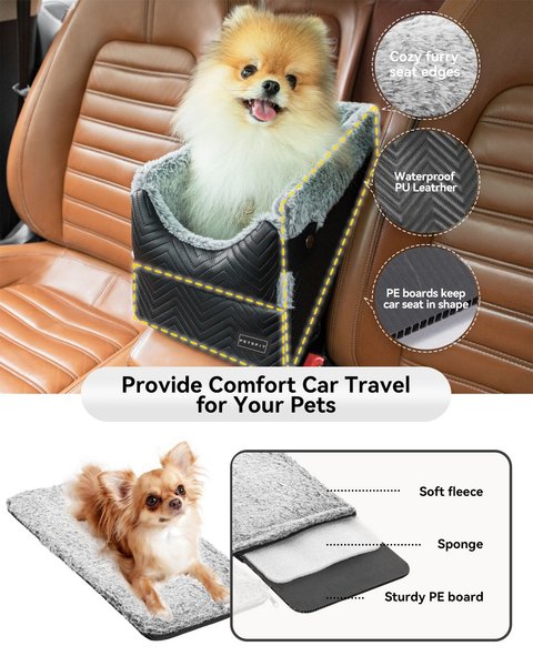 Petsfit Center Small Dog Console Car Seat with Washable Cushion, Medium
