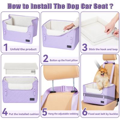 Show full view: Petsfit Dog Car Booster Seat, Lavender Purple slide 2 of 10