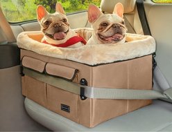 Petsfit Dog Car Booster Seat, Washable Pad, Khaki, Medium