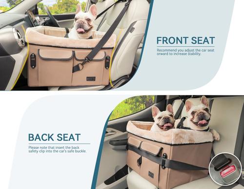 Show full view: Petsfit Dog Car Booster Seat, Washable Pad, Khaki, Medium slide 3 of 11