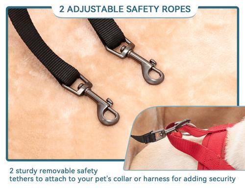 Show full view: Petsfit Dog Car Booster Seat, Washable Pad, Khaki, Medium slide 8 of 11