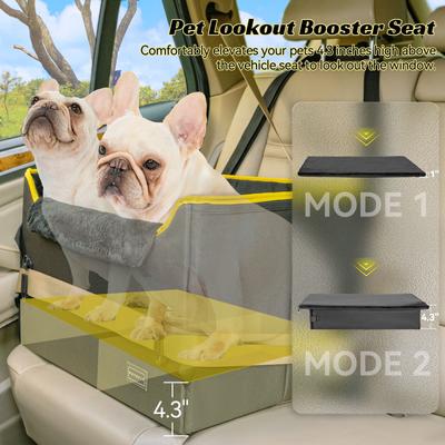 Show full view: Petsfit Dog Car Booster Seat with 2 Clip-On Safety Leashes, Medium+, Black slide 5 of 11