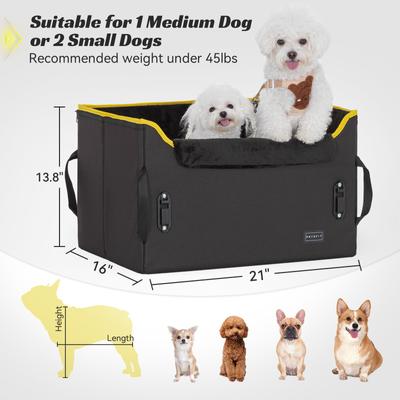 Show full view: Petsfit Dog Car Booster Seat with 2 Clip-On Safety Leashes, Medium+, Black slide 8 of 11