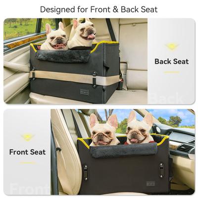 Show full view: Petsfit Dog Car Booster Seat with 2 Clip-On Safety Leashes, Medium+, Black slide 4 of 11