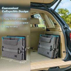 Petsfit Dog Car Booster Seat with 2 Clip-On Safety Leashes, Medium+, Gray slide 2 of 9