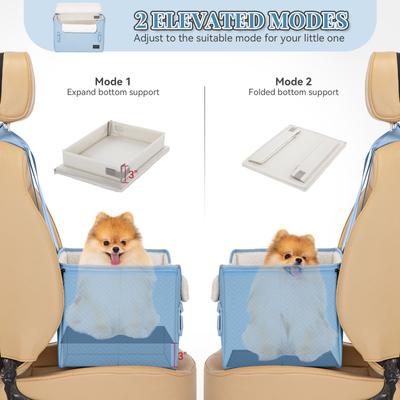 Show full view: Petsfit Dog Car Booster Seat with Clip-On Leash & Fleece Liner, Blue, Medium slide 5 of 9