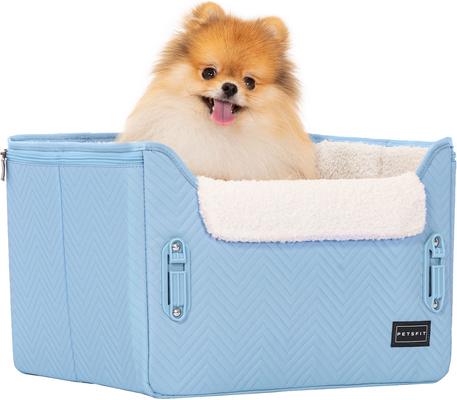 Show full view: Petsfit Dog Car Booster Seat with Clip-On Leash & Fleece Liner, Blue, Medium slide 9 of 9