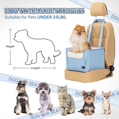 Show full view: Petsfit Dog Car Booster Seat with Clip-On Leash & Fleece Liner, Blue, Medium slide 7 of 9