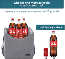 Petsfit Dog Car Booster Seat with Safety Belt, Washable Double-Sided Cushion & Storage Pocket, Gray, Small slide 2 of 9