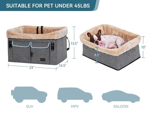 Show full view: Petsfit Dog Car Booster Seat with Washable Pad, Gray, Medium slide 4 of 10