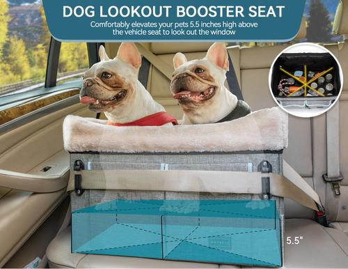 Show full view: Petsfit Dog Car Booster Seat with Washable Pad, Gray, Medium slide 3 of 10