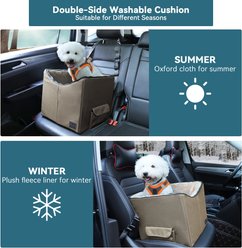 Petsfit Dog & Cat Car Booster Seat with Pockets, Dark Gray, Small slide 2 of 9