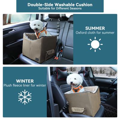 Show full view: Petsfit Dog & Cat Car Booster Seat with Pockets, Dark Gray, Small slide 6 of 9