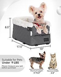 Petsfit Dog Small Car Booster Seat with Washable Cushion, Gray, Medium slide 2 of 8