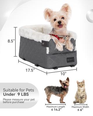Show full view: Petsfit Dog Small Car Booster Seat with Washable Cushion, Gray, Medium slide 3 of 9