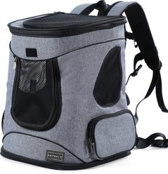Petsfit Easy-Fit Airline Approved Backpack Dog & Cat Carrier, 13.5 x 12.5 x 17.5-in, Gray