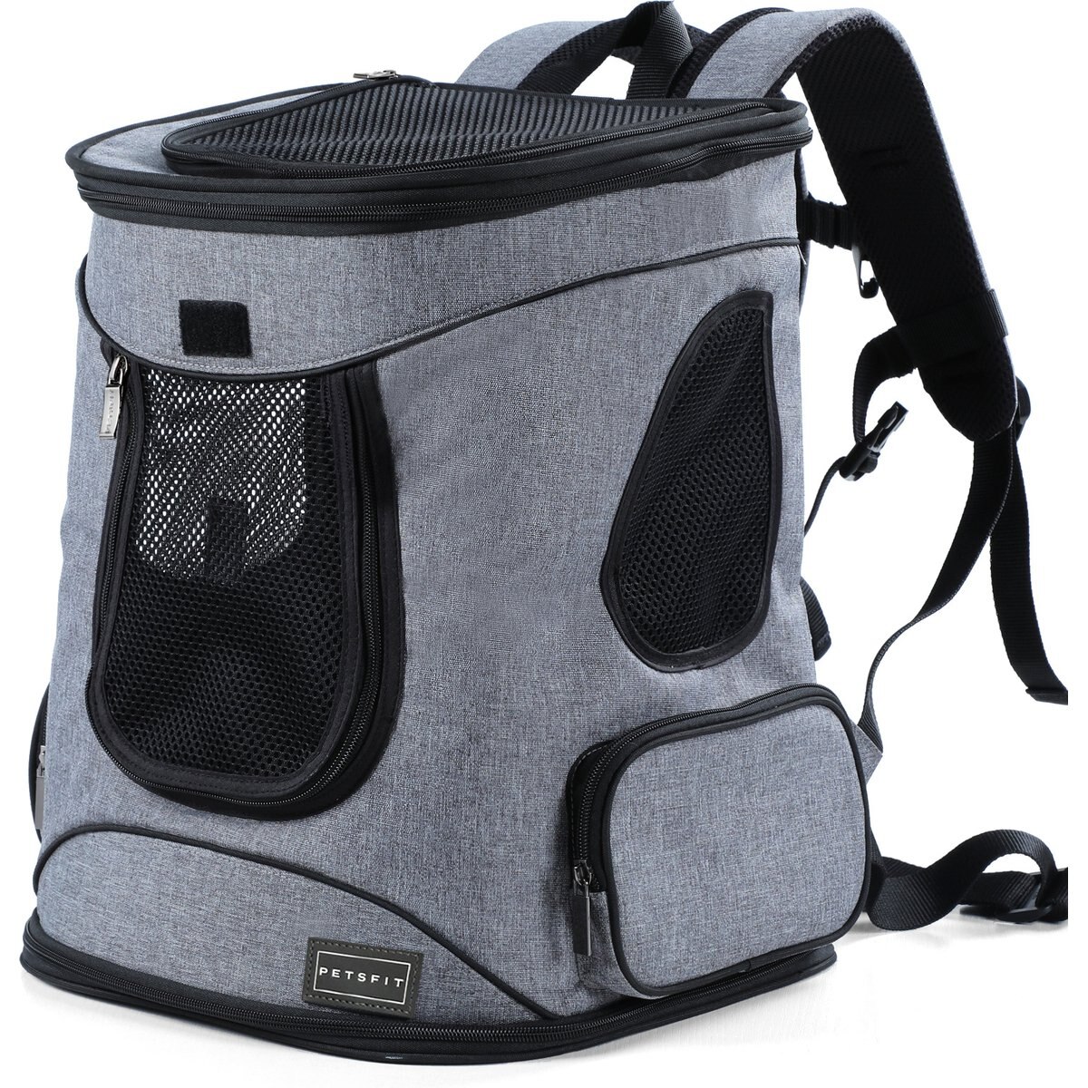 Petsfit Easy-Fit Airline Approved Backpack Dog & Cat Carrier, 13.5 x 12.5 x 17.5-in, Gray