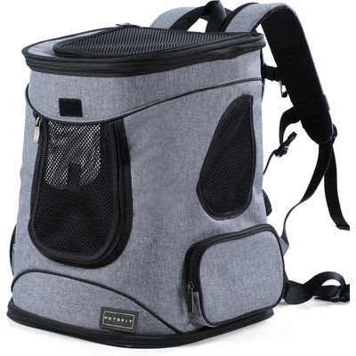 Petsfit Petsfit Easy-Fit Airline Approved Backpack Dog & Cat Carrier, 13.5 x 12.5 x 17.5-in, Gray