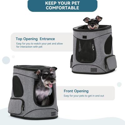 Show full view: Petsfit Easy-Fit Airline Approved Backpack Dog & Cat Carrier, 13.5 x 12.5 x 17.5-in, Gray slide 5 of 11