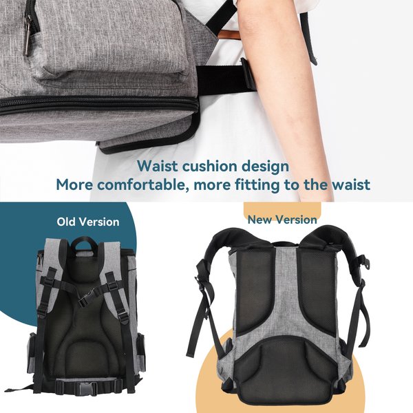 Show full view: Petsfit Easy-Fit Airline Approved Backpack Dog & Cat Carrier, 13.5 x 12.5 x 17.5-in, Gray slide 6 of 10