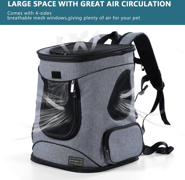 Show full view: Petsfit Easy-Fit Airline Approved Backpack Dog & Cat Carrier, 13.5 x 12.5 x 17.5-in, Gray slide 7 of 10