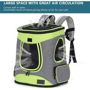 Petsfit Easy-Fit Airline Approved Backpack Dog & Cat Carrier, 13.5 x 12.5 x 17.5-in, Green