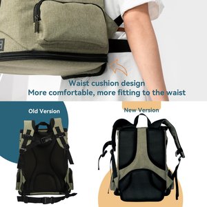 Petsfit Easy-Fit Airline Approved Backpack Dog & Cat Carrier, 13.5 x 12.5 x 17.5-in, Light Green