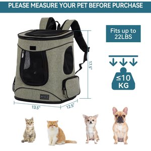 Petsfit Easy-Fit Airline Approved Backpack Dog & Cat Carrier, 13.5 x 12.5 x 17.5-in, Light Green