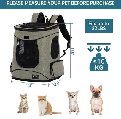 Show full view: Petsfit Easy-Fit Airline Approved Backpack Dog & Cat Carrier, 13.5 x 12.5 x 17.5-in, Light Green slide 2 of 11