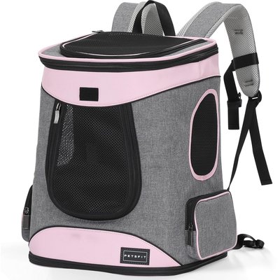 Petsfit Petsfit Easy-Fit Airline Approved Backpack Dog & Cat Carrier, 13.5 x 12.5 x 17.5-in, Pink