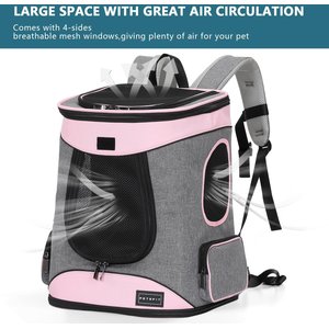 Petsfit Easy-Fit Airline Approved Backpack Dog & Cat Carrier, 13.5 x 12.5 x 17.5-in, Pink