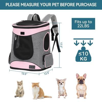 Show full view: Petsfit Easy-Fit Airline Approved Backpack Dog & Cat Carrier, 13.5 x 12.5 x 17.5-in, Pink slide 2 of 11