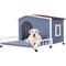 Show in main carousel: Petsfit Elevated Floor Wooden Outdoor Dog House, Blue, Large: 45-in slide 1 of 7
