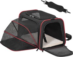 Petsfit Expandable Soft-Sided Dog & Cat Carrier, Black, 17 x 11 x 11-in