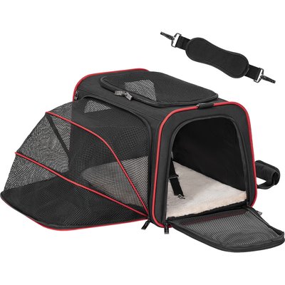 Petsfit Petsfit Expandable Soft-Sided Dog & Cat Carrier, Black, 17 x 11 x 11-in