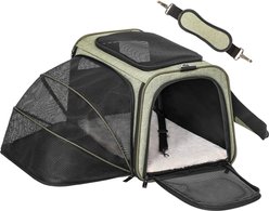 Petsfit Expandable Soft-Sided Dog & Cat Carrier, Green, 17 x 11 x 11-in